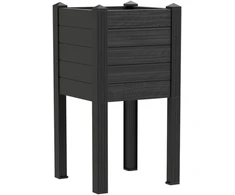 Teraplast Italija Teraplast 42x42x80cm vazonas su vandens rezervuaru Trama 014, antracito spalvos
