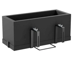 Teraplast Italija Teraplast 60x25x25cm pakabinamas lovelis su lėkštele KIT Schio Cassa 60, antracito spalvos