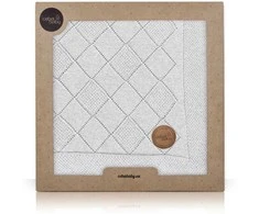 CebaBaby Pledas megztas rombais - digsniuotas 90x90 pilkas