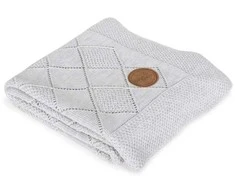 CebaBaby Pledas megztas rombais - digsniuotas 90x90 pilkas