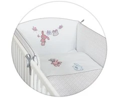 CebaBaby Patalynės komplektas 3 dalių, zuikučiai - balta