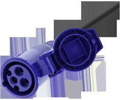 Adapterio kabelis DELTACO CEE 16A, CEE lizdas į CEE7/7 kištuką, naudojamas lauke IP44, 1m, juodas / GT-984