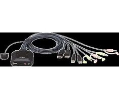 Adapteris ATEN 2xUSB-A, 1xDP, juodas / CS22DP / CS22DP-AT