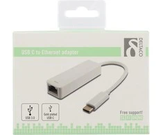 Adapteriai DELTACO 1xRJ45, 1xUSB 3.1, baltas/ USBC-GIGA1