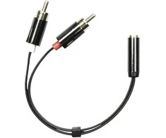Adapteris DELTACO 3.5mm F - 2xRCA M, 0.1m, juodas lankstus / AUD-204