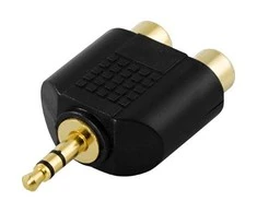 Inline Adapteris DELTACO 3.5mm M - 2xRCA F / AA-25