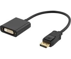 DELTACO Adapteris DisplayPort į DVI-I Dual Link 20 kontaktų vyriškas - 24 + 5 kontaktų vyriškas, Juodas , 0.2m / DP-DVI14