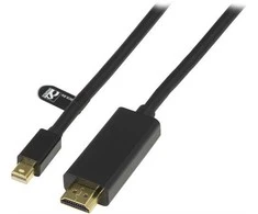 Adapteriai DELTACO mini DisplayPort / HDMI, 2m, juodas / DP-HDMI204