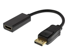 Adapteris DELTACO HDMI - DisplayPort, 4K UHD 60Hz, 0.2m, juodas / 00110022