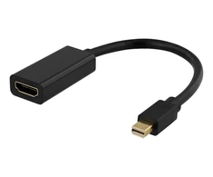 Adapteris DELTACO HDMI - miniDisplayPort, 4K UHD 60Hz, 0.2m, juodas / R00110024
