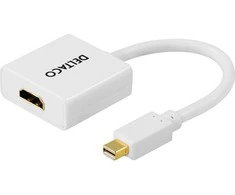 Adapteris DELTACO mini DisplayPort - HDMI, baltas / DP-HDMI2