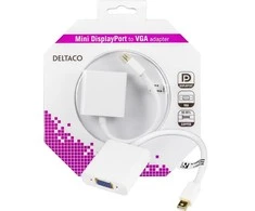 Adapteris DELTACO mini DisplayPort - VGA, baltas / DP-VGA4-K