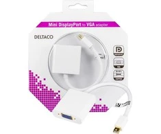 Adapteris DELTACO mini DisplayPort - VGA, baltas / DP-VGA4-K