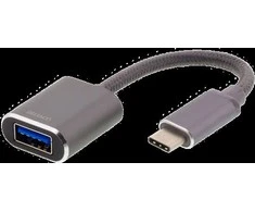 DELTACO USB-C 3.1 Gen 1 to USB-A OTG Adapteris, aliuminis, pilkas / USBC-1279