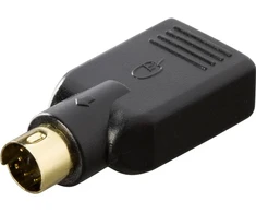 Adapteris DELTACO PS/2 male į USB female pelei ir klaviatūrai / USB-81