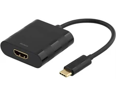 Adapteris Deltaco USB-C - HDMI, juodas