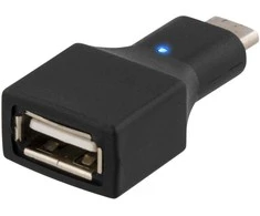 Adapteris DELTACO USB 2.0 C tipas - AF tipas, juodas / USBC-1200