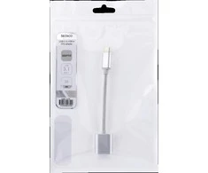 Adapteris DELTACO USB-C 3.1, 0.1 m, sidabro sp. / USBC-1278