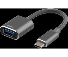 Adapteris Deltaco USB-C, UAB-A, 11cm, pilkas / USBC-1277