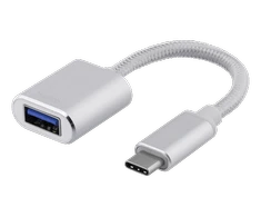 DELTACO USB-C 3.1 Gen 1 į USB-A OTG adapteris, 3A, aliuminis / USBC-1276