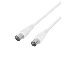 Antenos kabelis DELTACO 75 omų, ferito šerdys, paauksuotos jungtys, 10 m, baltas / AN-110-K / 00150005