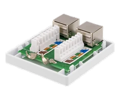 Apsaugoto tinklo lizdas,UTP 2xRJ45, Cat6 DELTACO baltas / VR-218