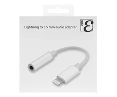 Audio adapteris EPZI Lightning į 3,5 mm, aliuminis korpusas, kabelio ilgis 45mm, sidabrinis / IPLH-595
