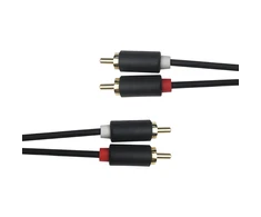 Audio kabelis DELTACO 2xRCA, paauksuotos jungtys, 2m, juodas / MM-110-K / R00170002
