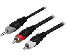 Garso kabelis DELTACO 3,5 mm ha - 2xRCA ha, 20m / MM-145