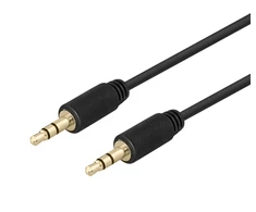 Audio kabelis DELTACO 3.5mm,paauksuotos jungtys, 1m, juodas / MM-149-K / R00180007