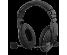 DELTACO USB stereo ausinės, 40 mm, 32 omų, 20Hz-20kHz, 96dB ± 3dB, juodos / HL-57