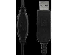 DELTACO USB stereo ausinės, 40 mm, 32 omų, 20Hz-20kHz, 96dB ± 3dB, juodos / HL-57