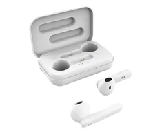 Ausinės STREETZ True Belaidės, Bluetooth 5, įkrovimo dėklas 500 mAh, matinės baltos / TWS-105