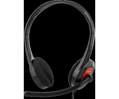 Ausinės su mikrofonu DELTACO, 20Hz-20kHz, 32Ω, 3.5mm 4-pin, 1.8m, juodos/raudonos / HL-108