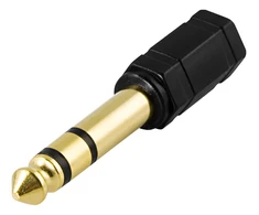 Ausinių adapteris DELTACO 3,5 mm female- 6,3 mm male, juodas / AD-1-K / R00180001