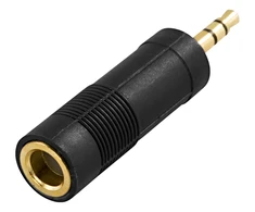 Ausinių adapteris DELTACO 6.3mm female - 3.5mm male, juodas / AD-2-K / R00180002