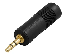 Ausinių adapteris DELTACO 6.3mm female - 3.5mm male, juodas / AD-2-K / R00180002