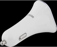 Auto įkroviklis DELTACO 5,2A, 3xUSB, baltas/sidabrinis / USB-CAR102