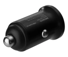 Automobilinis įkroviklis DELTACO 12/24 V USB su dviem USB-A jungtimis, 24 W, juodas USB-CAR127