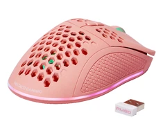 Belaidė itin lengva žaidimų pelė DELTACO GAMING Rožinis LINE PM80 70g svorio, RGB, SPCP6651, 400-4800 DPI, 1000 Hz, rožinė / GAM-120-P