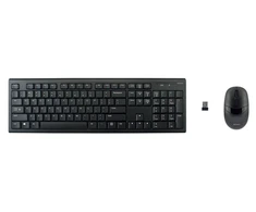 Belaidė klaviatūra ir pelė DELTACO 105 klavišai, JAV išdėstymas, 2,4 GHz USB nano imtuvas, juoda / TB-114-US