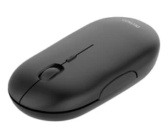 Bevielė plokščia tyli pelė DELTACO 1600 DPI, USB imtuvas, 4 mygtukai, tamsiai pilka / MS-803