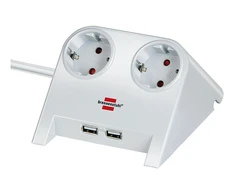 Brennenstuhl ilgiklis su 2xUSB įkroviklio 1,8 m laidu. 2 krypčių baltas 1153520222 / GT-634