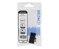 Cat6 "Keystone" jungtis, neekranuota, 2xRJ45, plastikinė, 180 DELTACO juoda / MD-125