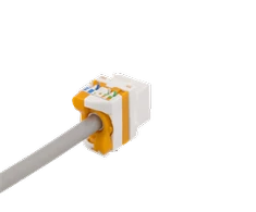 Cat6A "Keystone" lizdas, plastikinis DELTACO baltas / oranžinis / MD-123