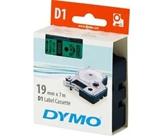 D1, prekės ženklo juosta, 19mm, juodas tekstas ant žalios juostos, 7m - 45800 DYMO / S0720890