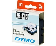 D1, žymėjimo juosta, 19mm, juodas tekstas ant skaidrios juostos, 7m - 45809 DYMO / S0720820