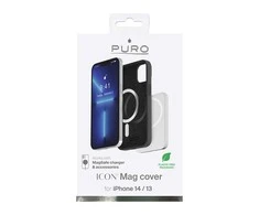 PURO ICON MAG MagSafe dėklas skirtas Apple iPhone 14/13 6,1", juodas