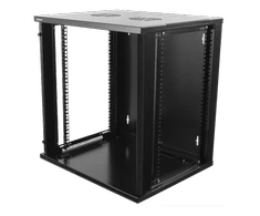 DELTACO 19" spintelė, 12U, 540x450mm, stovima arba montuojama ant sienos, stiklinės durys, juodas / 19-5412B