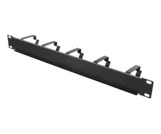 DELTACO 19 "cable handler, metal, 5 loops, 1U, juodas / 19-15
